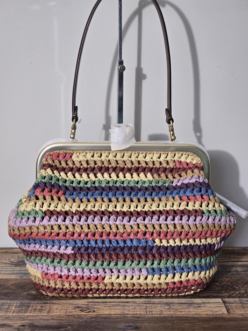 Coach Kisslock Straw Bag 27 - Picture 2 of 10